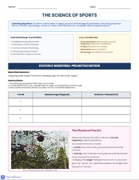 The Science of Sports: STEM Activity Packet