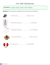 My Colorful Clothing Vocabulary Worksheet