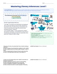 Mastering Inferential Reasoning in Literature