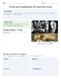Historical Foundations of American Work
