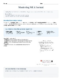 Guide to MLA Formatting
