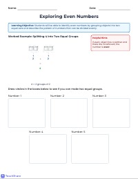 Equal Groups and Even Numbers