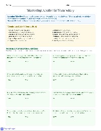 Academic Vocabulary Context Practice
