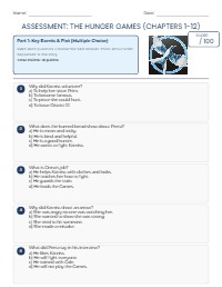 DC: The Hunger Games Chapters 1-12 Assessment
