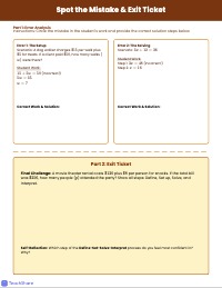 Progress Monitoring: Linear Equations in Context