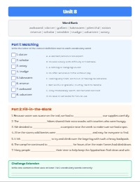 Hiking the Appalachian Trail Vocabulary Worksheet