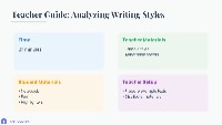 Analyzing Writing Styles and Purpose