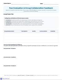Group Project Peer Evaluation Form