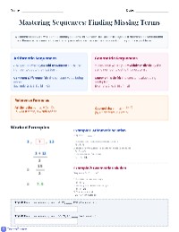 Sequence Problem Practice