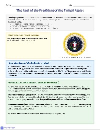 The Presidential Seal Study