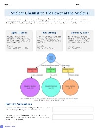 Nuclear Chemistry Concepts