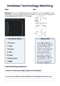 Database Terminology Matching