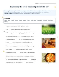 ‘ew’ as /yoo/ Sound Practice Worksheet