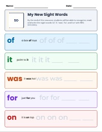 Mastering Sight Words 6 Through 10