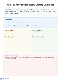 Vocabulary Categorization Practice