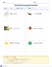 My Fun Sentence Copying Worksheet
