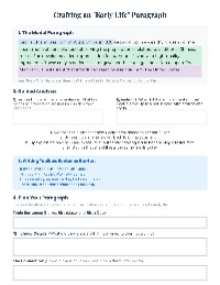 Biographical Writing: Early Life