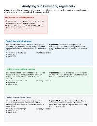 Argument Analysis Worksheet