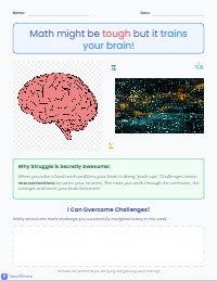 Math Brain Training Growth Mindset Poster
