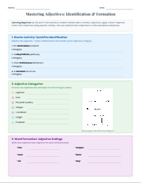Mastering Advanced Adjectives and Word Formation
