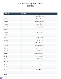 Time Slot Sign-Up Sheet