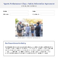 Sports Performance Safety Agreement