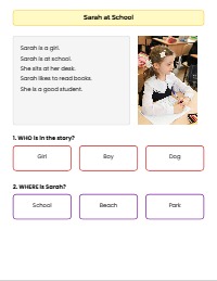 WH Question Practice: Who, What, Where