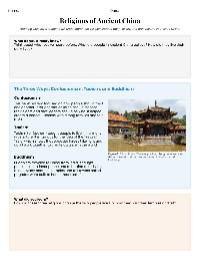 Ancient China: Religion's Influence