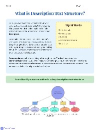 Understanding Description Text Structure