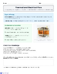 Conductors and Insulators Worksheet