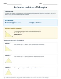 Triangle Perimeter and Area Practice