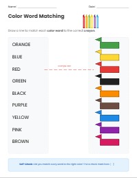 Matching Colors and Color Words