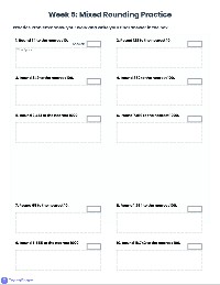 5-Week Rounding Numbers Worksheet