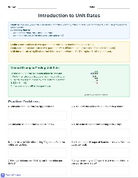 Unit Rates and Ratios