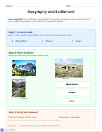 Map-Listen-Write: Geography & Settlement Organizer