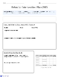 Behavior Intervention Plan Guide
