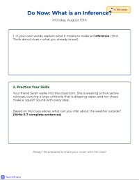 Weekly Student Engagement Do Now Worksheet
