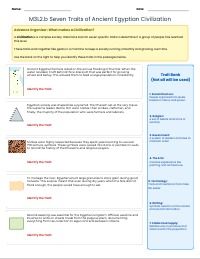M3L2.b Seven Traits of Ancient Egyptian Civilization