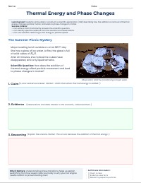 Thermal Energy and Phase Changes CER