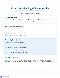 Community Circle and Peer Interviewing Guide