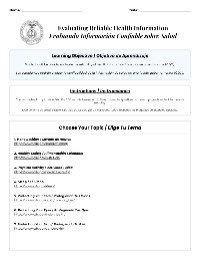 Evaluating Health Information Reliability