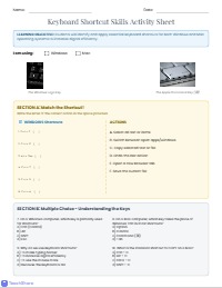 Keyboard Shortcut Mastery: Windows and Mac Assessment