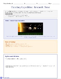 Planet Research Graphic Organizer