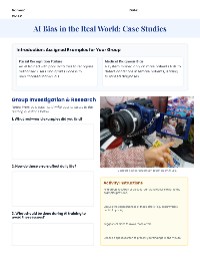 Exploring AI Bias Through Case Studies