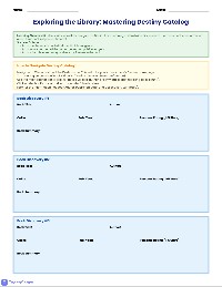 Destiny Book Research Worksheet