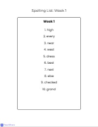 Weekly 3rd Grade Spelling Practice Resource