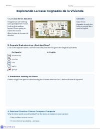 ¿Dónde estamos? Room Cognate Brainstorm