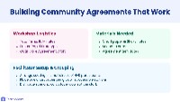Workshop on Community Agreements