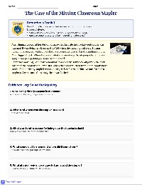 Text Evidence Detective: Missing Case