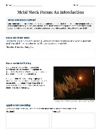 Introduction to Metal Stock Forms